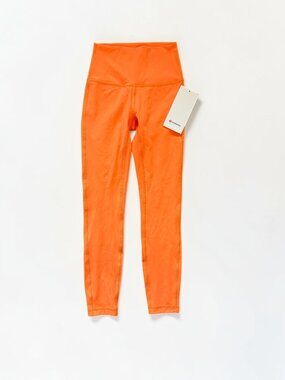 NWT Lululemon Wunder Under HR Tight 25" Leggings Size 2 Orange Luxxtreme